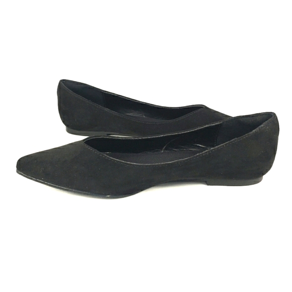 JustFab NEW! Amanda Black, Faux Suede, Slip On Pointy Toe Flats. Women's Size 6M - Picture 5 of 13